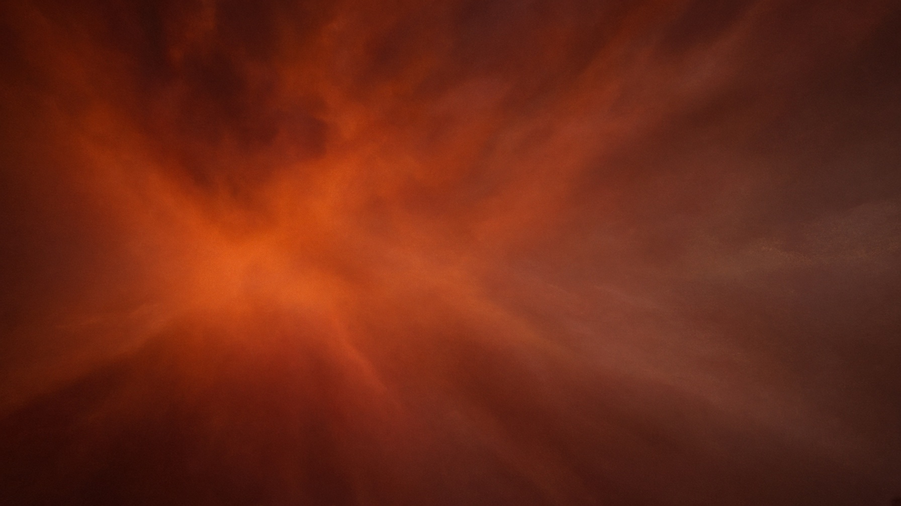Warm amber fog opening into dark.